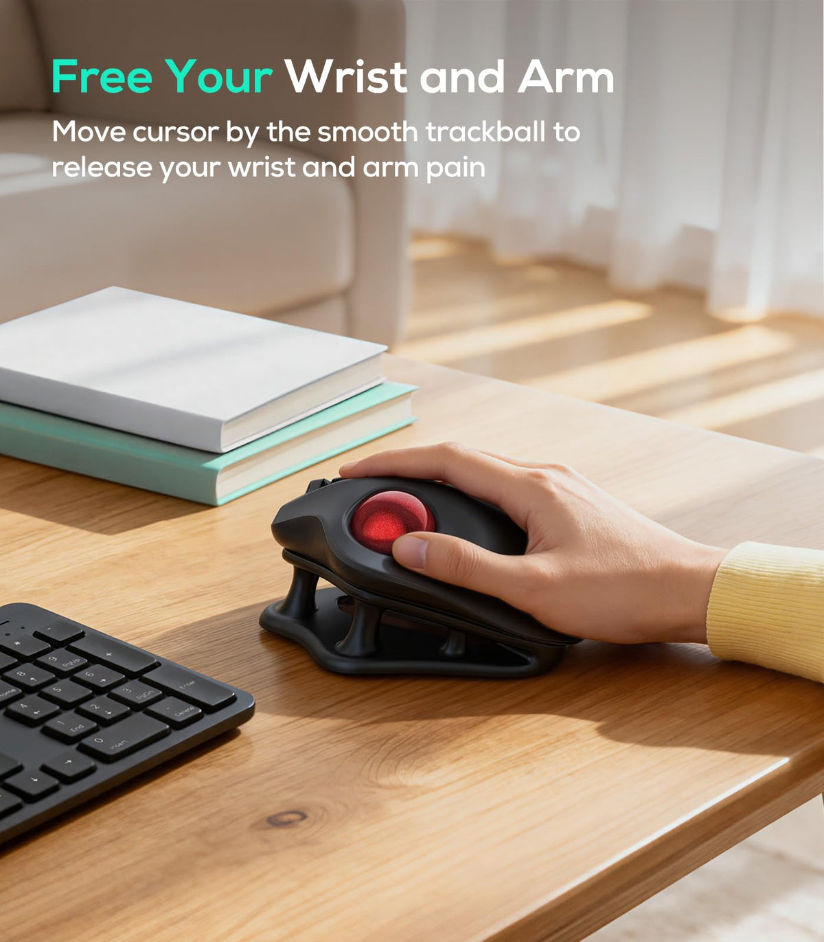 Wireless Ergonomic Trackball Mouse Z607