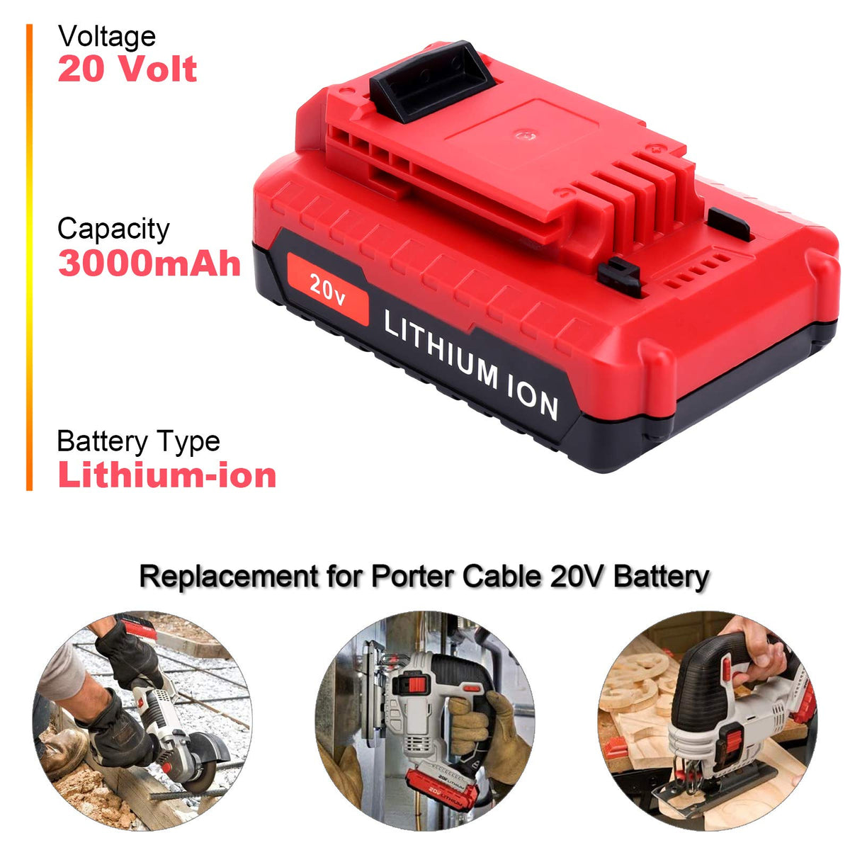 2 Pack 20V Max 3.0Ah Lithium Battery H9649