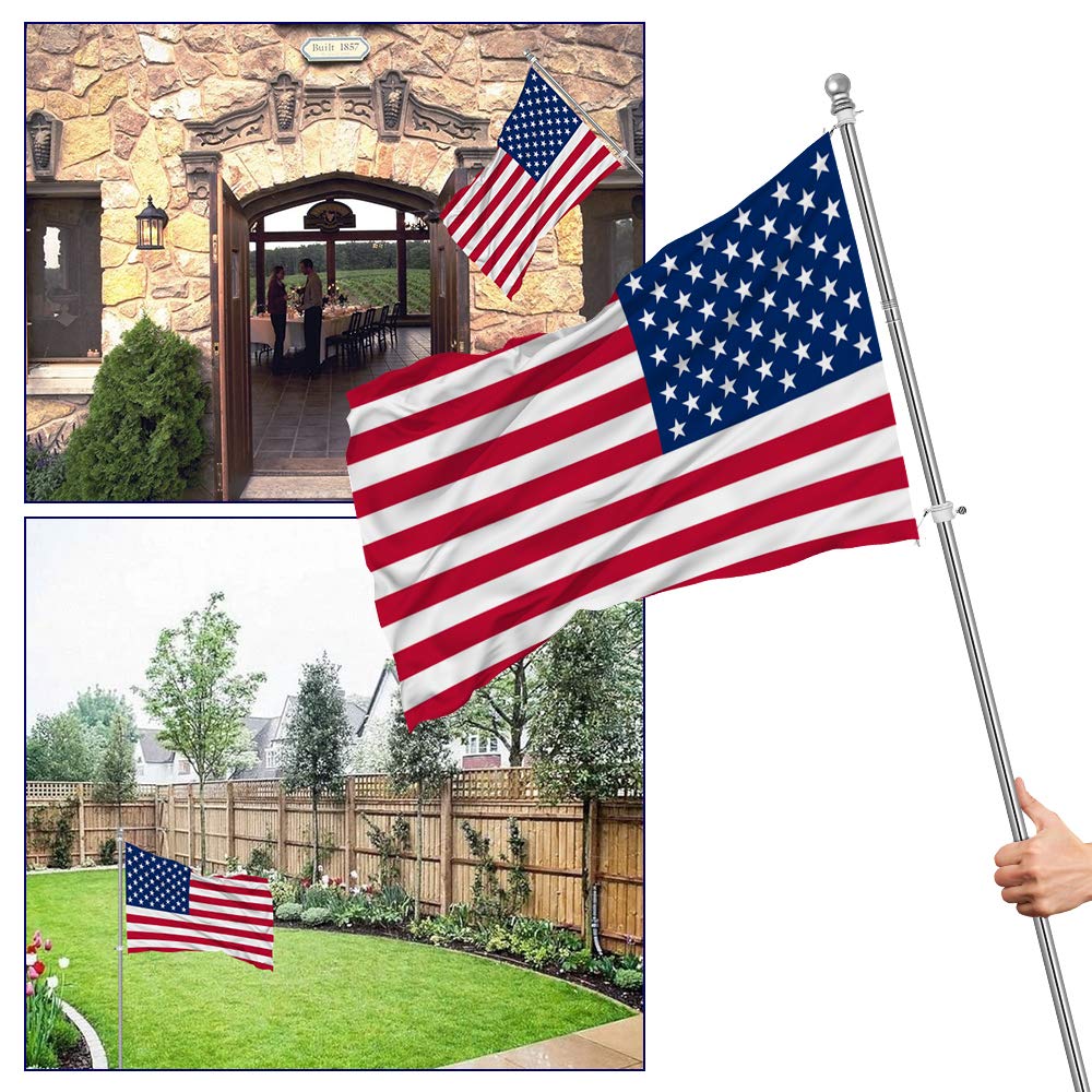 6 FT Stainless Steel Tangle Free Flag Pole Kit A974