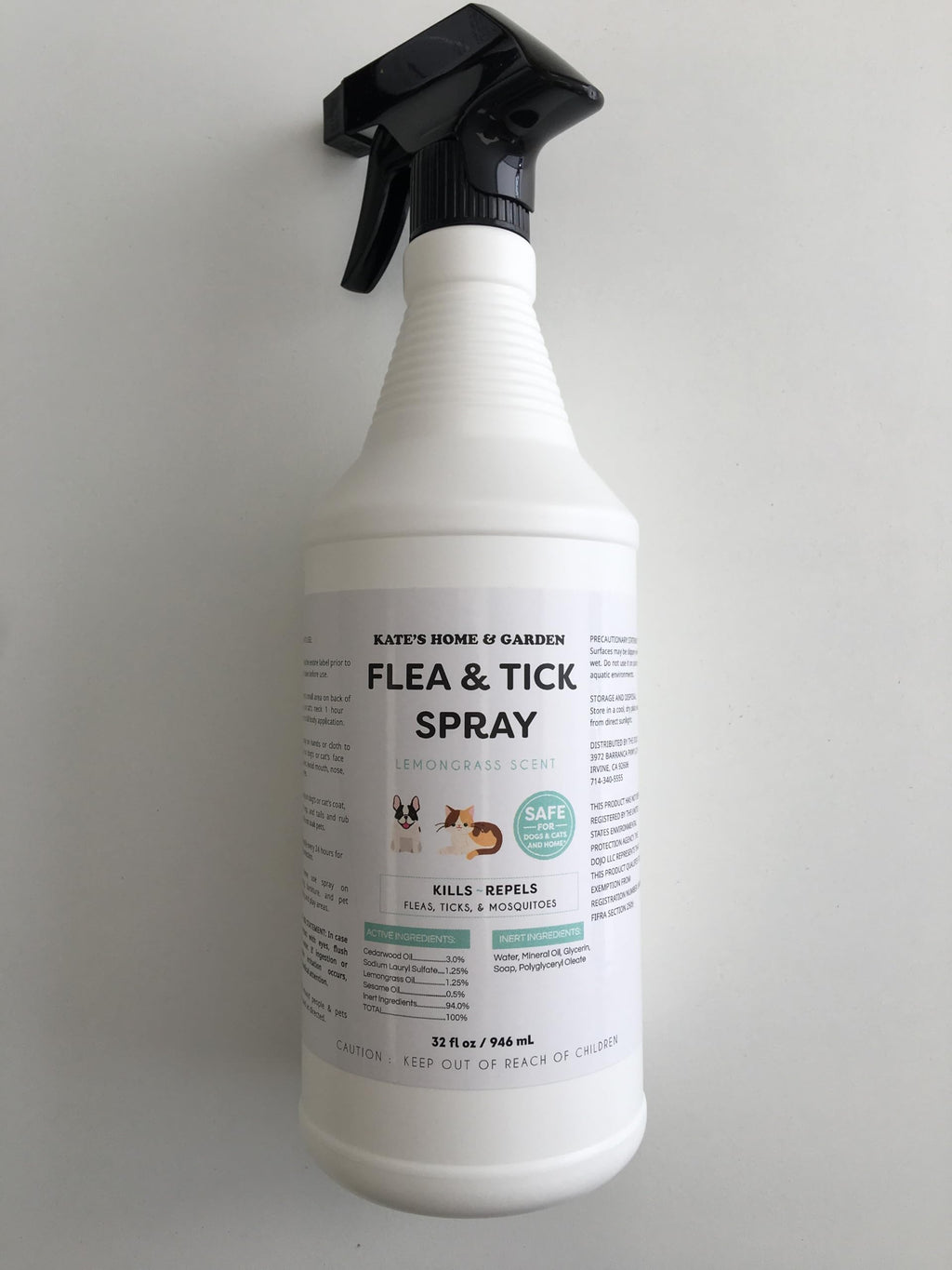 Flea and Tick Spray for Dogs & Cats 32oz W46375