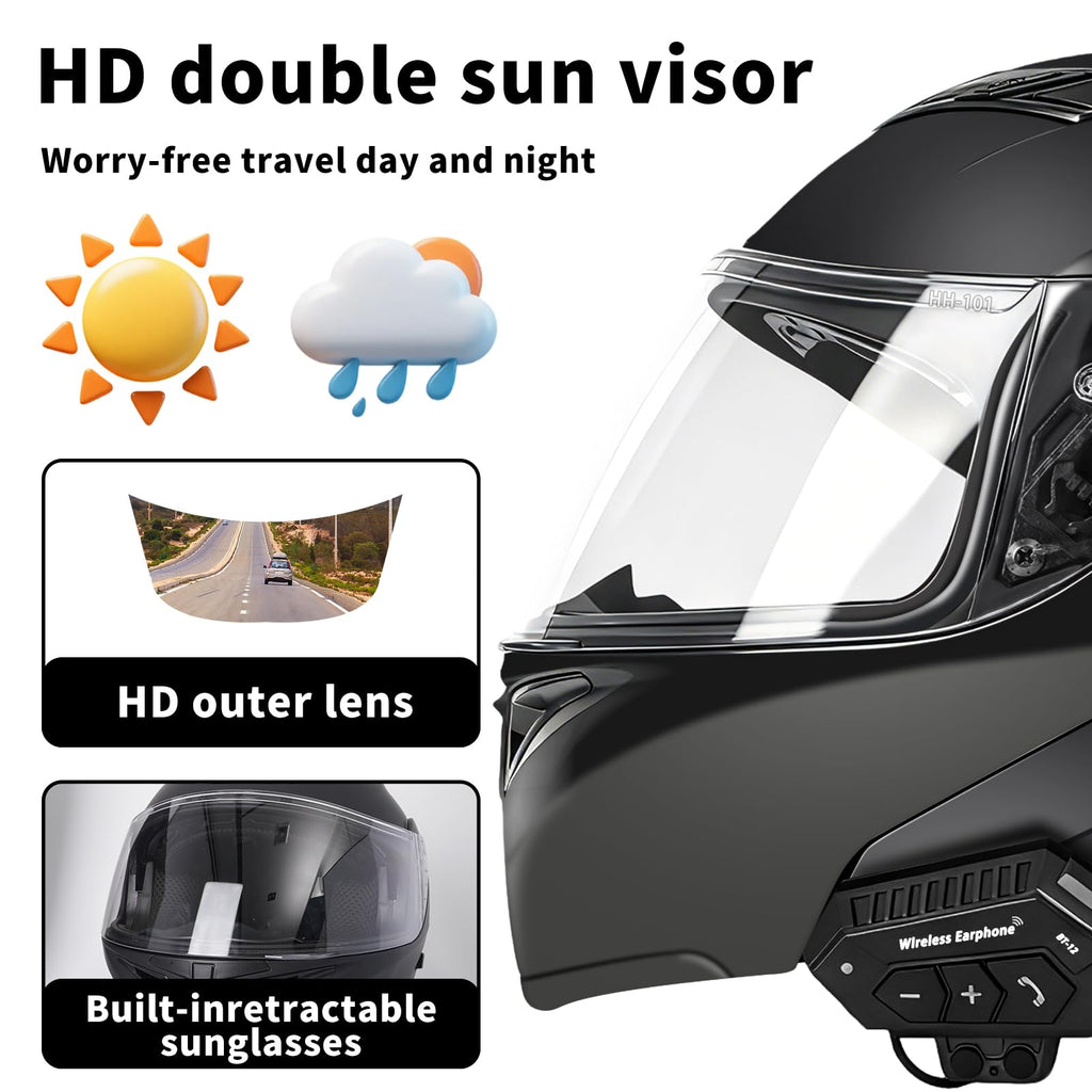 Modular Flip Up Full Face Motorcycle Helmet with Dual Visor I18748