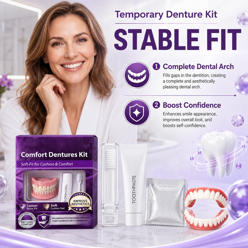 Heat Moldable Custom Fit Upper & Lower False Teeth U765280