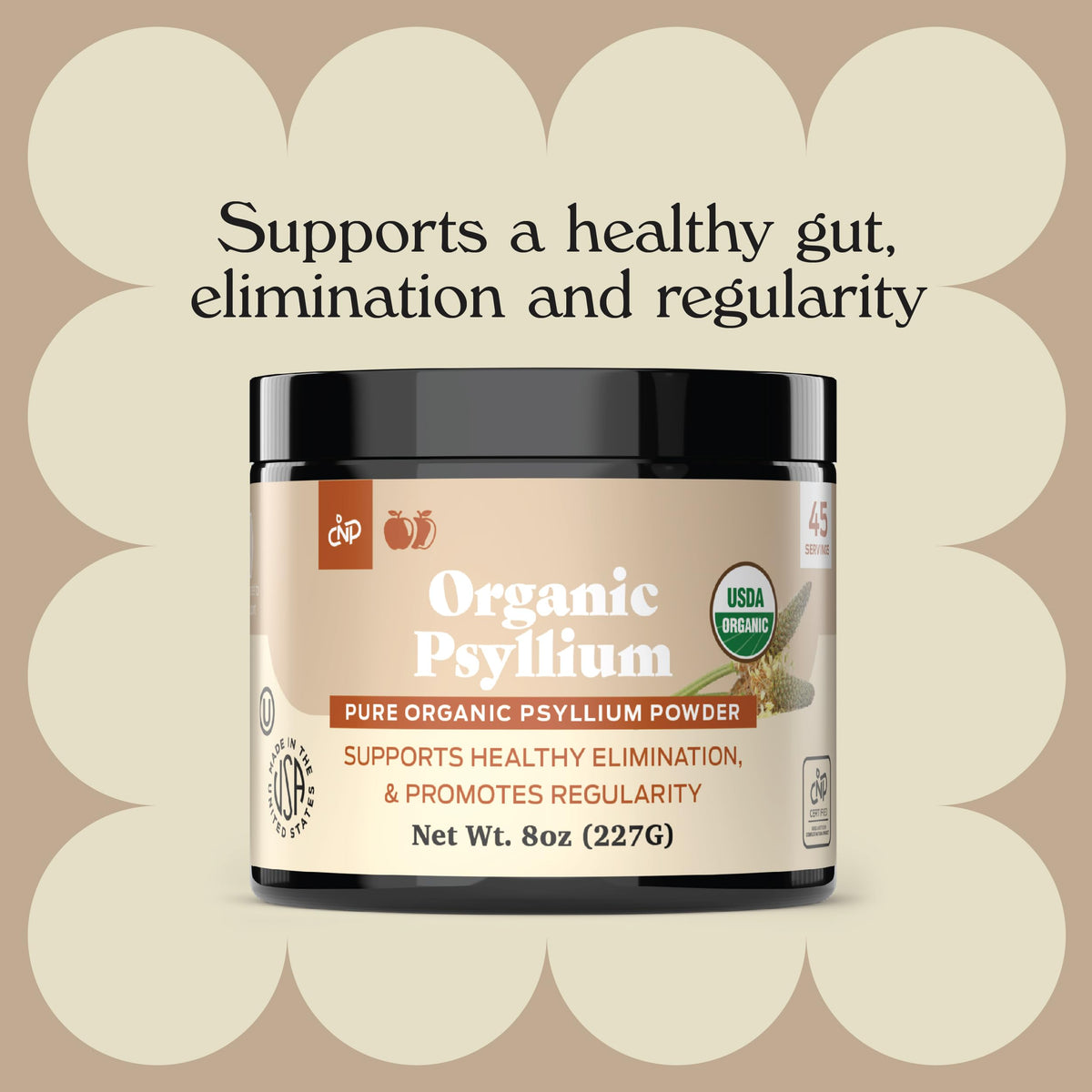Organic Psyllium Husk Powder 10oz Unflavored Fiber Supplement X88668