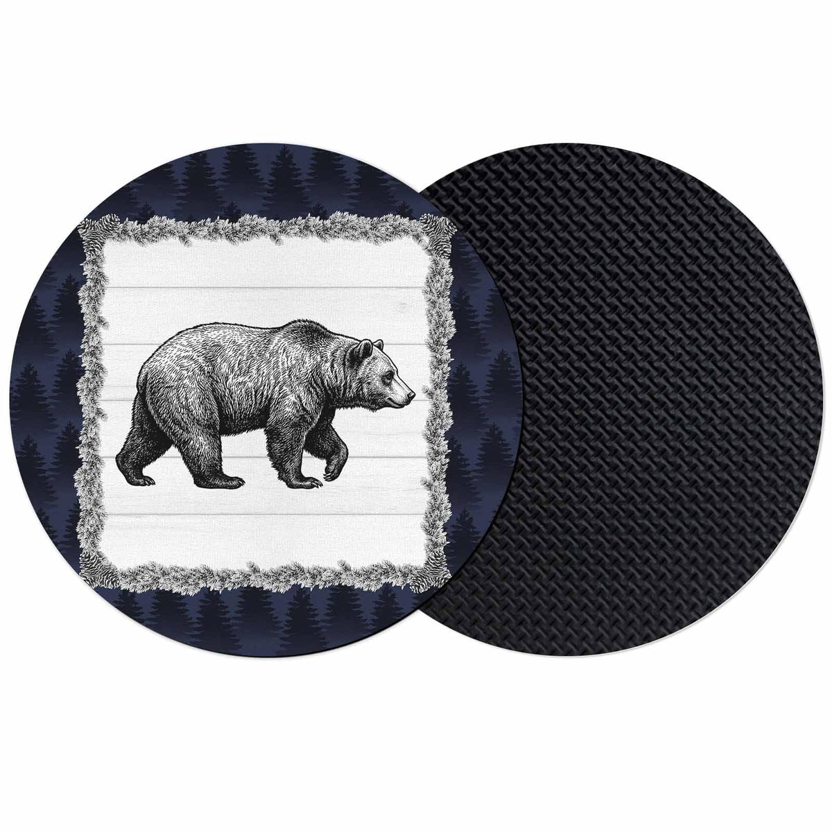 Black White Bear Coasters Set of 2 K511687