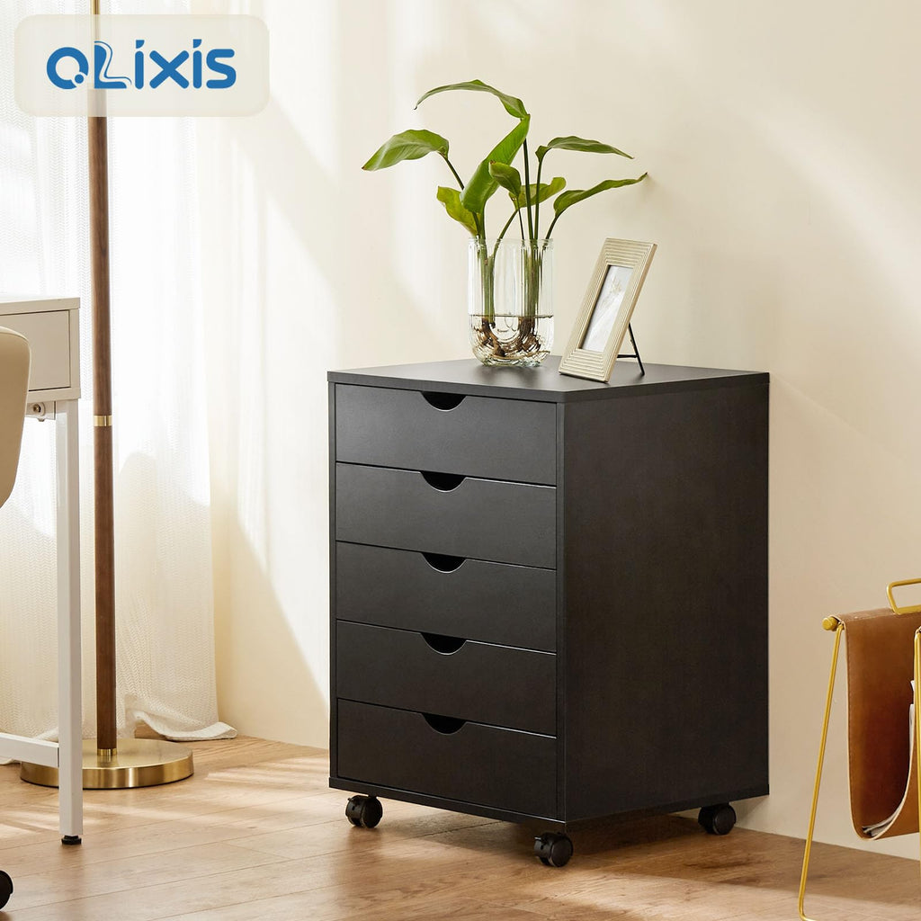 5 Drawer File Cabinet with Wheels I726