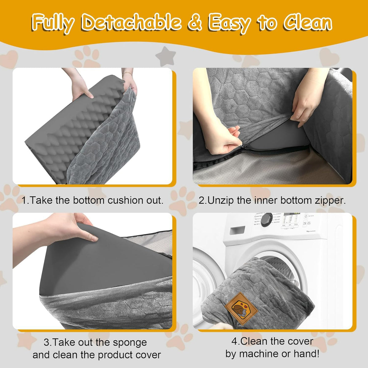 Memory Foam Dog Booster Seat with Washable Removable Cover J668
