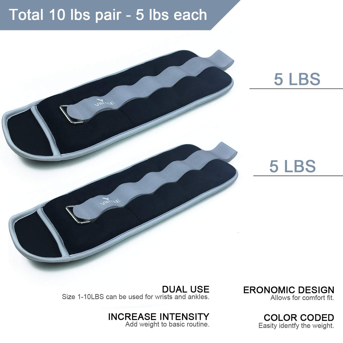 Ankle Wrist Weights Set with Adjustable Strap N6934