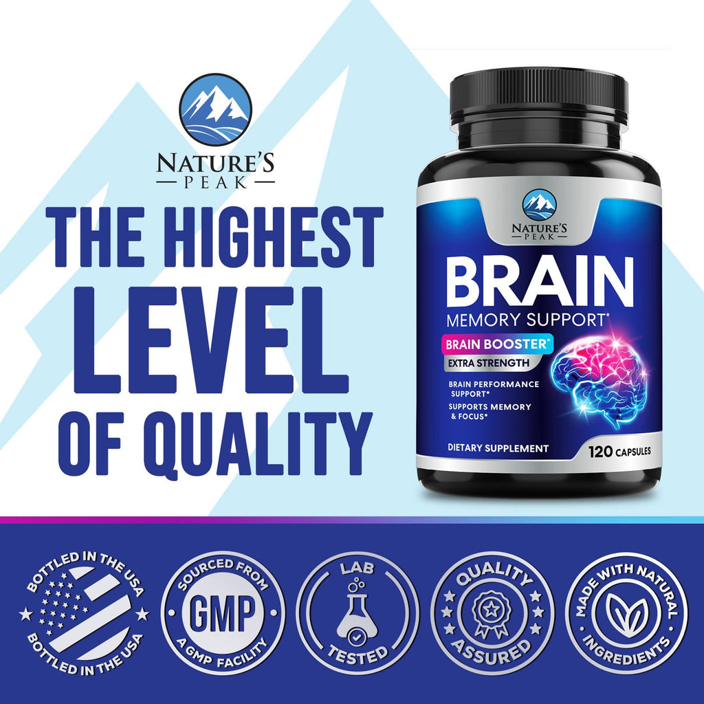 120 Capsules Brain Memory Supplement with Vitamin B6 B12 Folate & Phosphatidylserine E89501