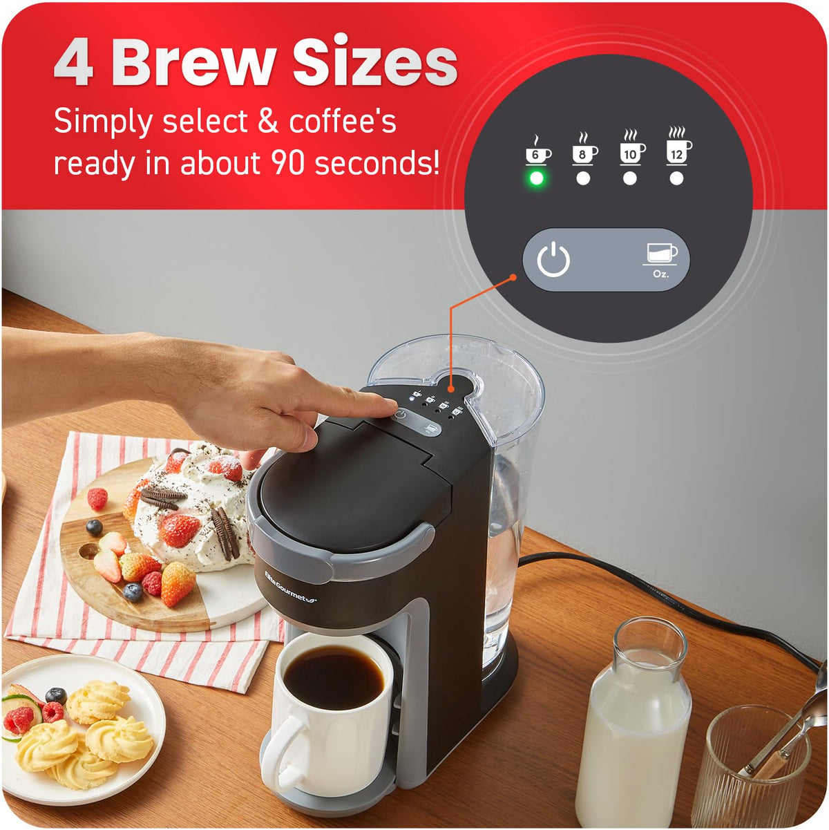 2-in-1 Capsule Coffee Maker, K-Cup & Grounds, Black O973473
