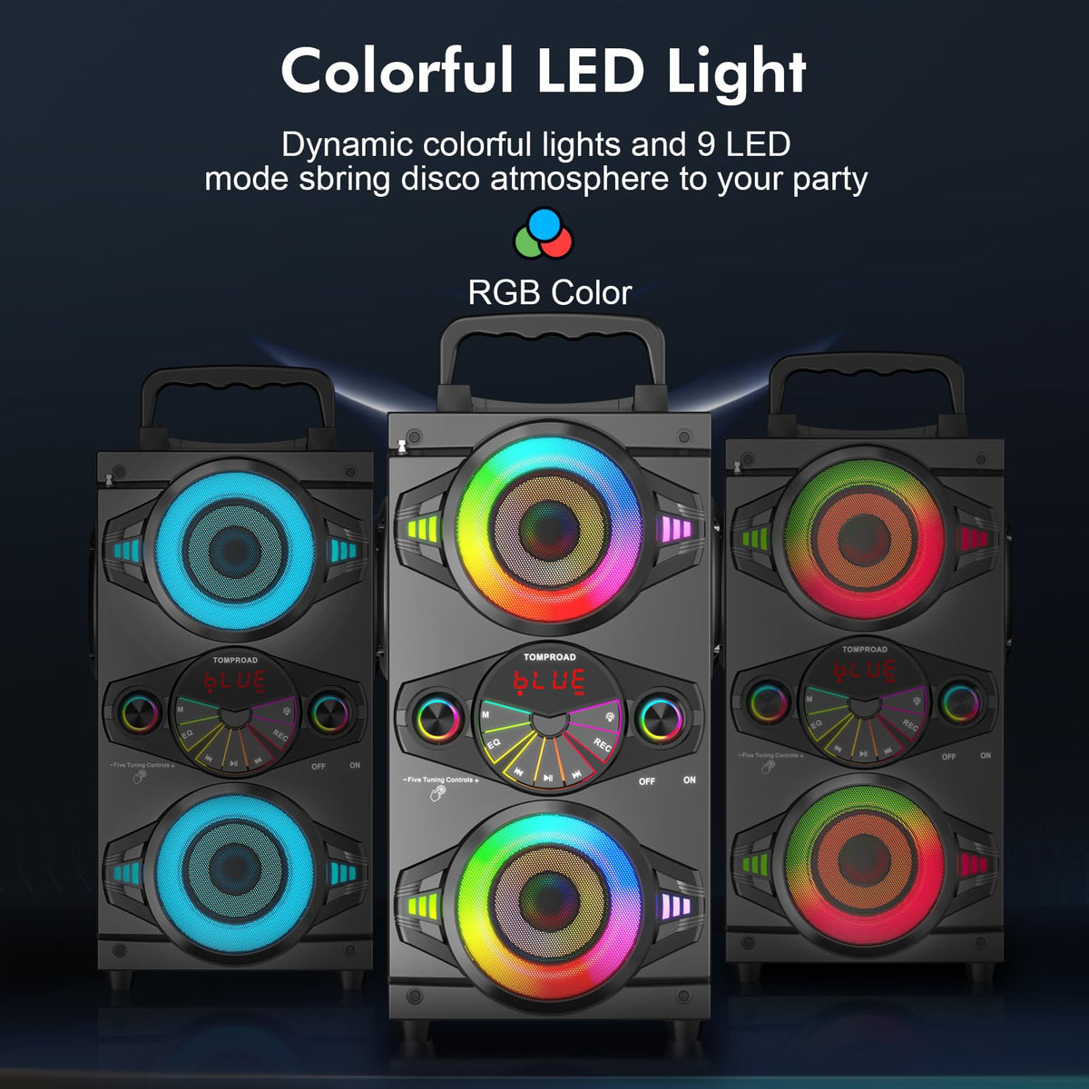 60W Portable Bluetooth Speaker with Subwoofer B52092