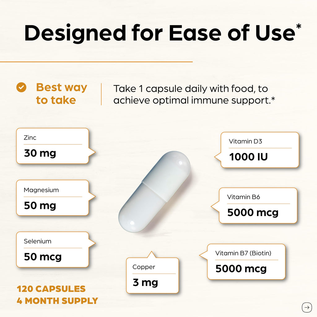 Zinc 30mg 120 Capsules with Copper Selenium Biotin V496883