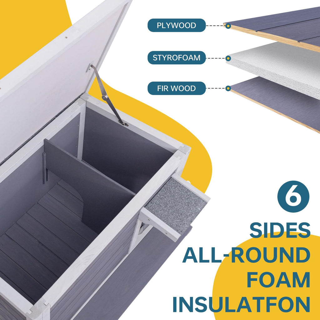 Weatherproof Outdoor Cat House with Elevated Floor C4737