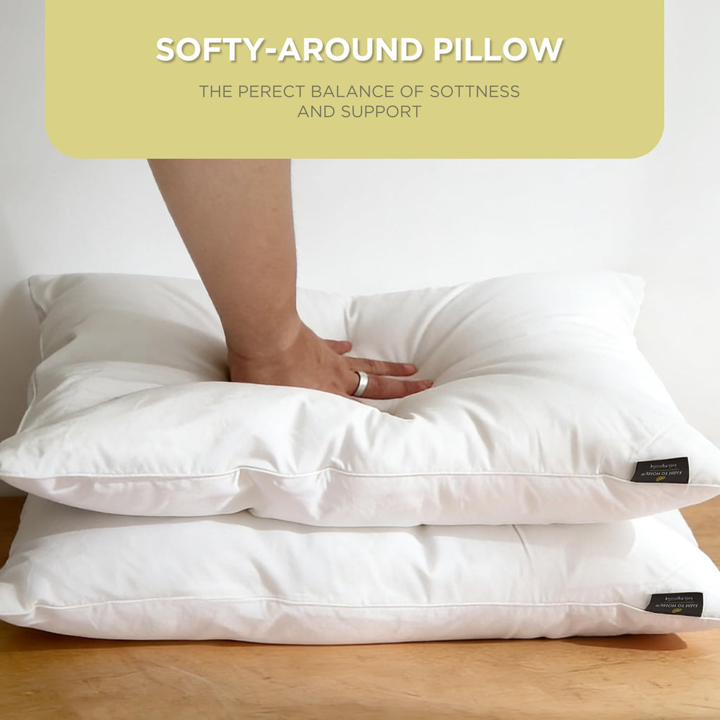 Feather and Down Pillows, 100% Organic Cotton Cover W1639