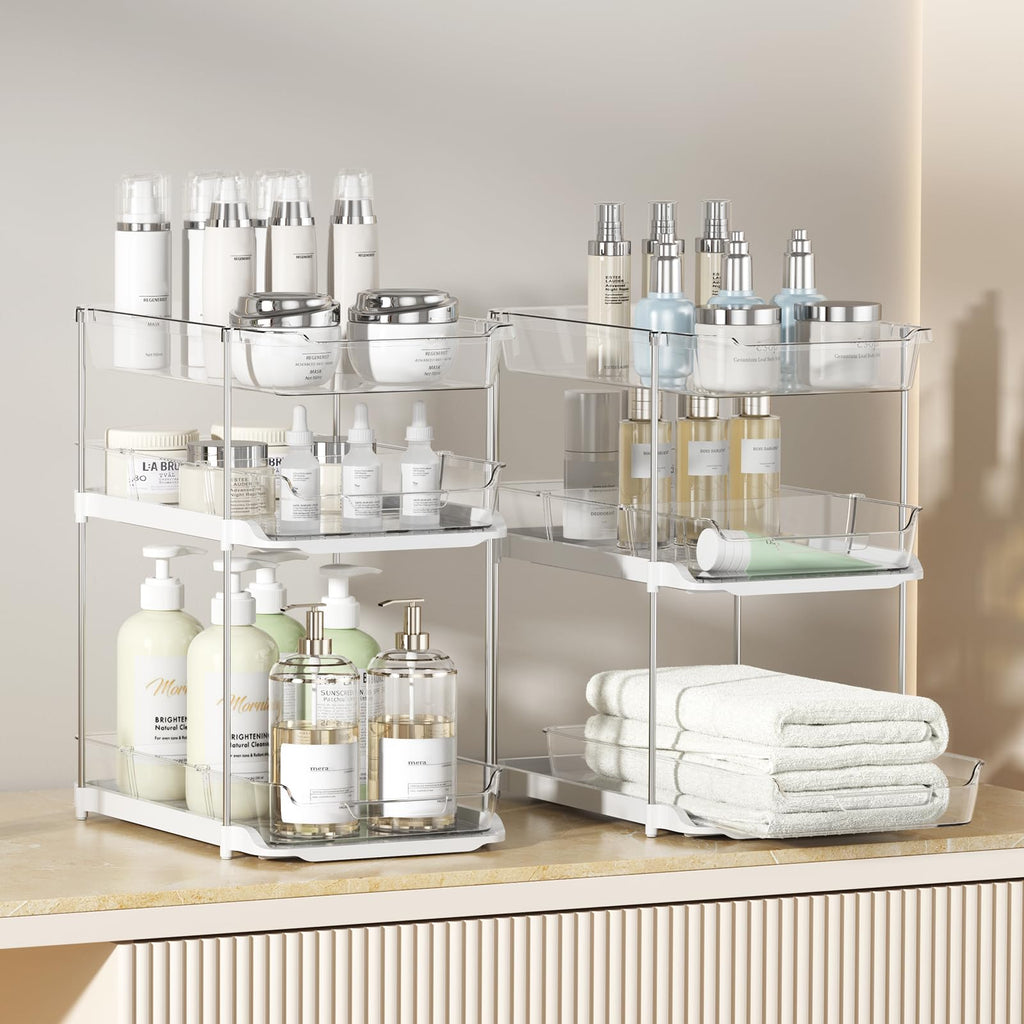2 Sets of 3-Tier Under Sink Organizers and Storage G8383