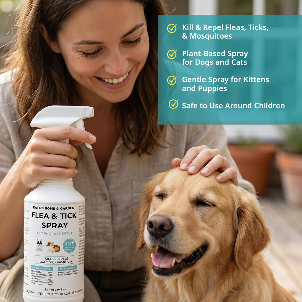 Flea and Tick Spray for Dogs & Cats 32oz W46375