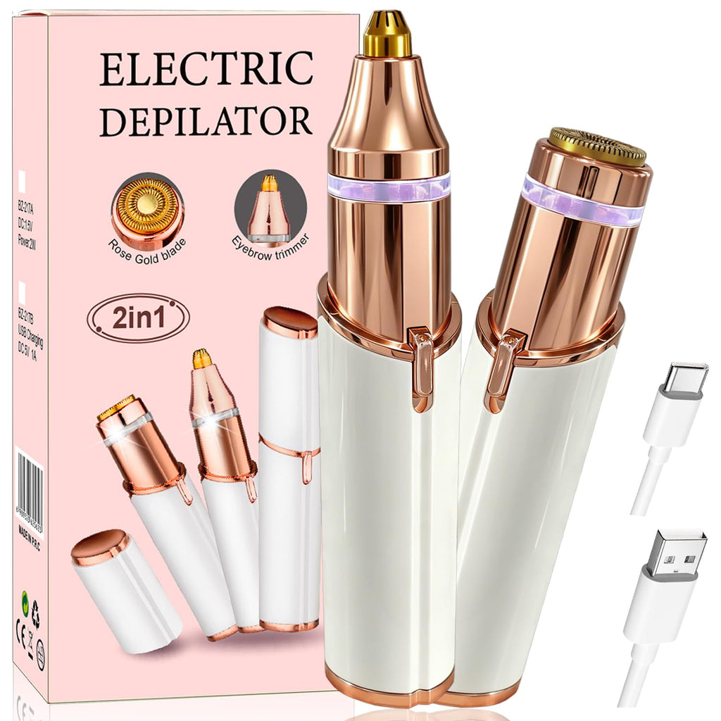 2 in 1 Electric Facial Hair Removal Device with LED Light G151282