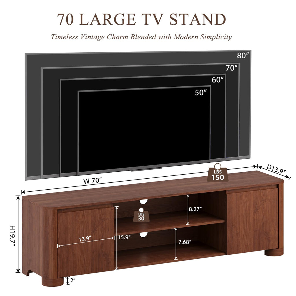 70" Walnut TV Stand R833610