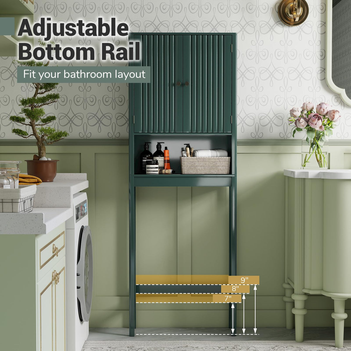 Over The Toilet Storage Cabinet with Fluted Doors R905962