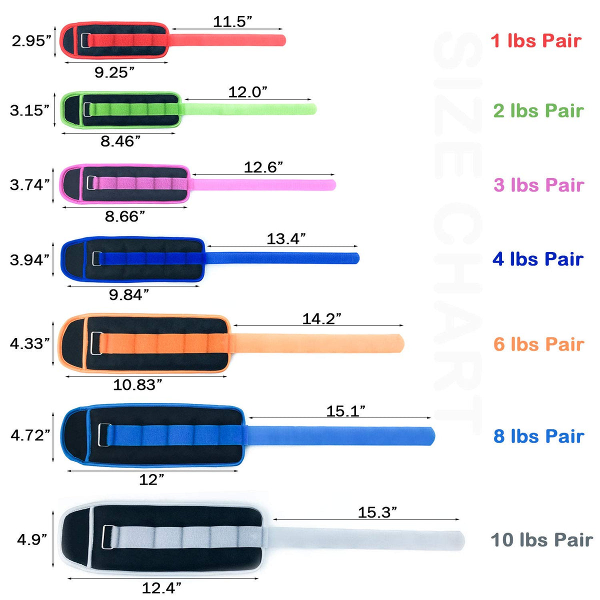 Ankle Wrist Weights Set with Adjustable Strap N6934