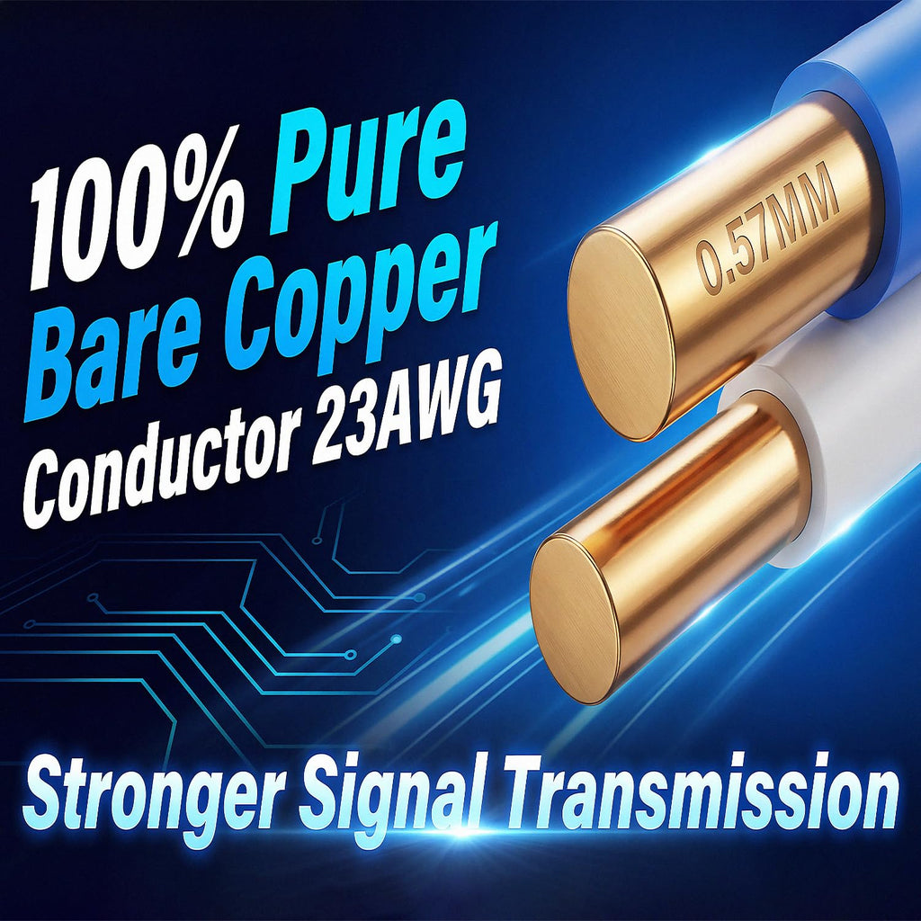 Cat6 Plenum Shielded 1000ft 23AWG Solid Bare Copper Ethernet Cable L700