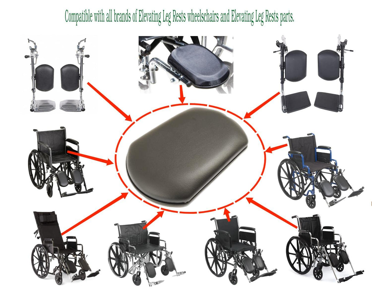 Black Vinyl Upholstered Wheelchair Elevating Leg Rest P388