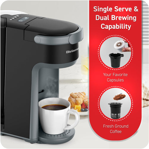 2-in-1 Capsule Coffee Maker, K-Cup & Grounds, Black O973473
