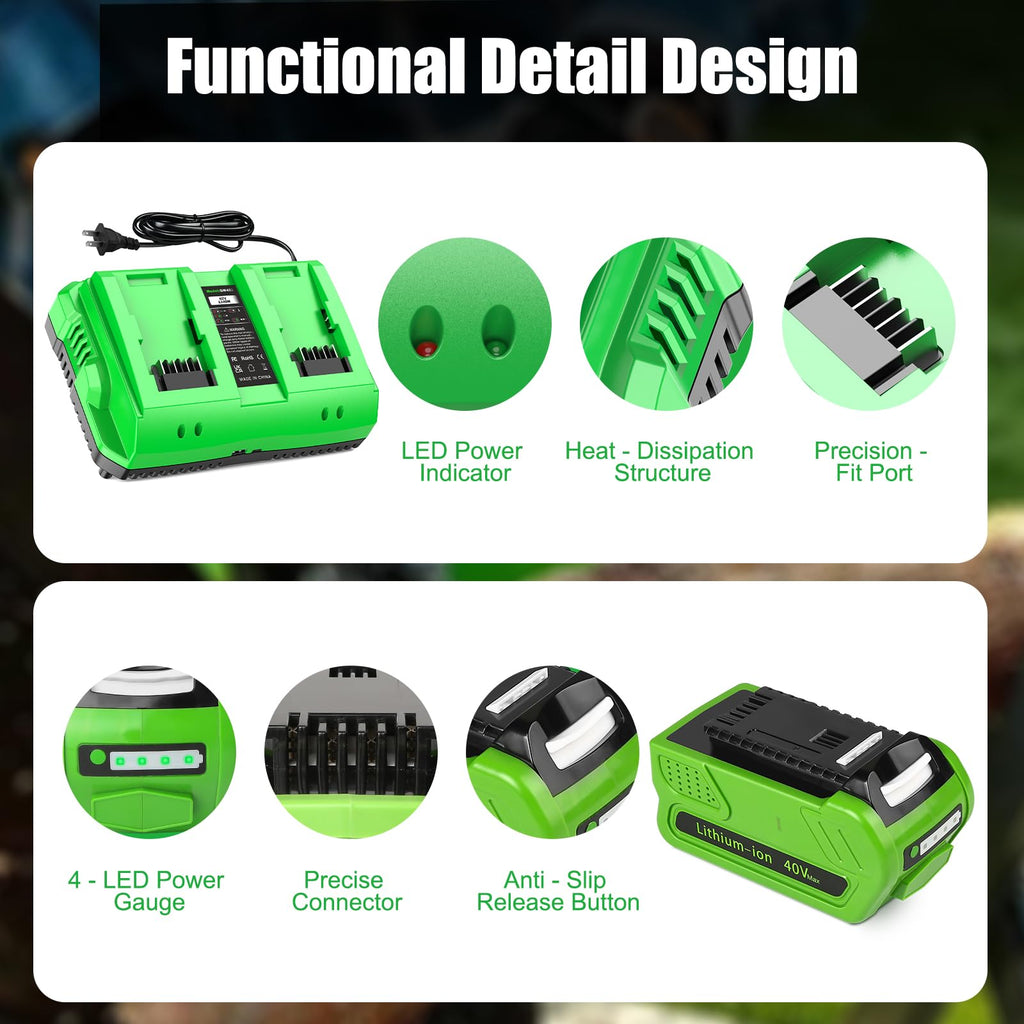 40V 4.0Ah Battery and Charger U586