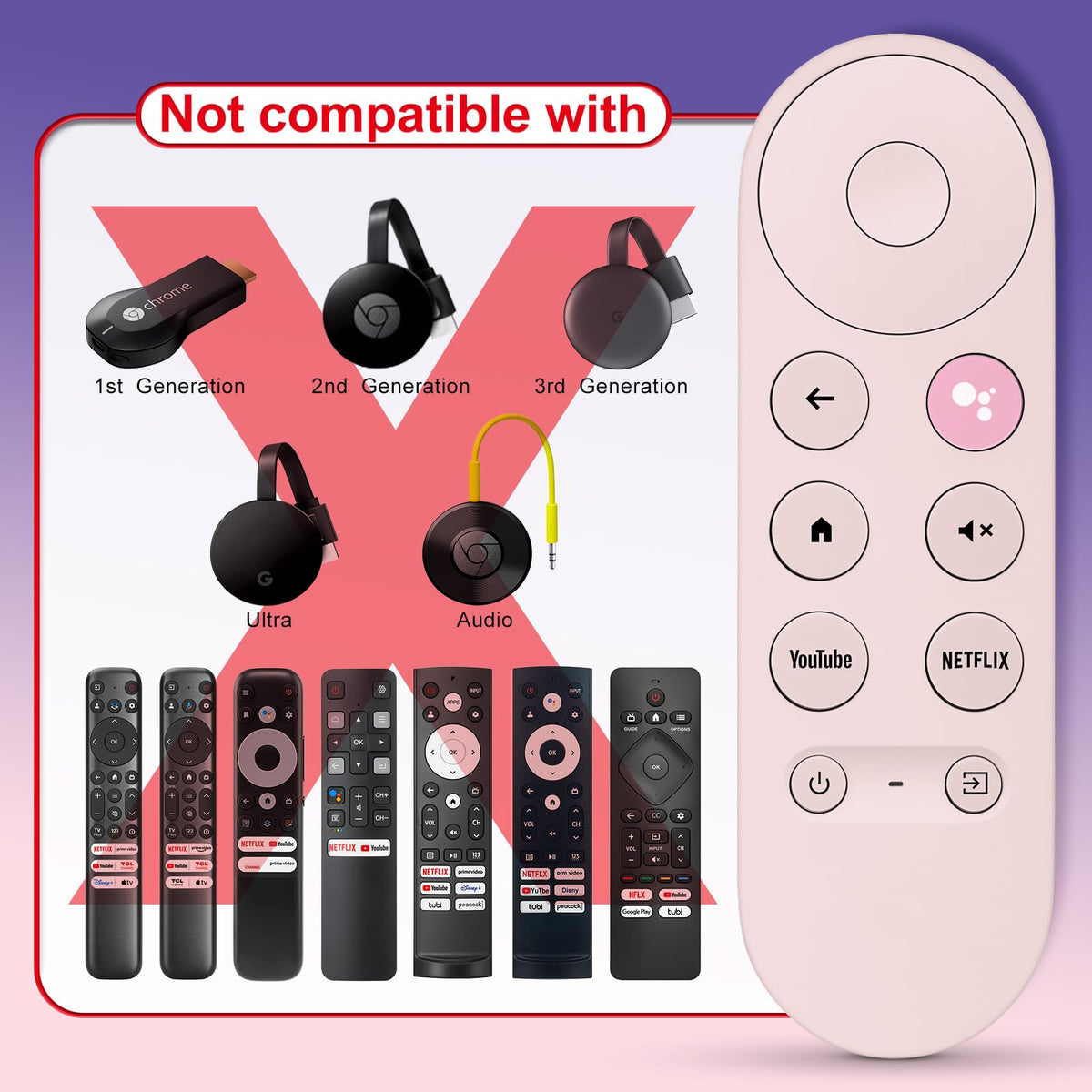 Pink Voice Replacement Remote Control V258
