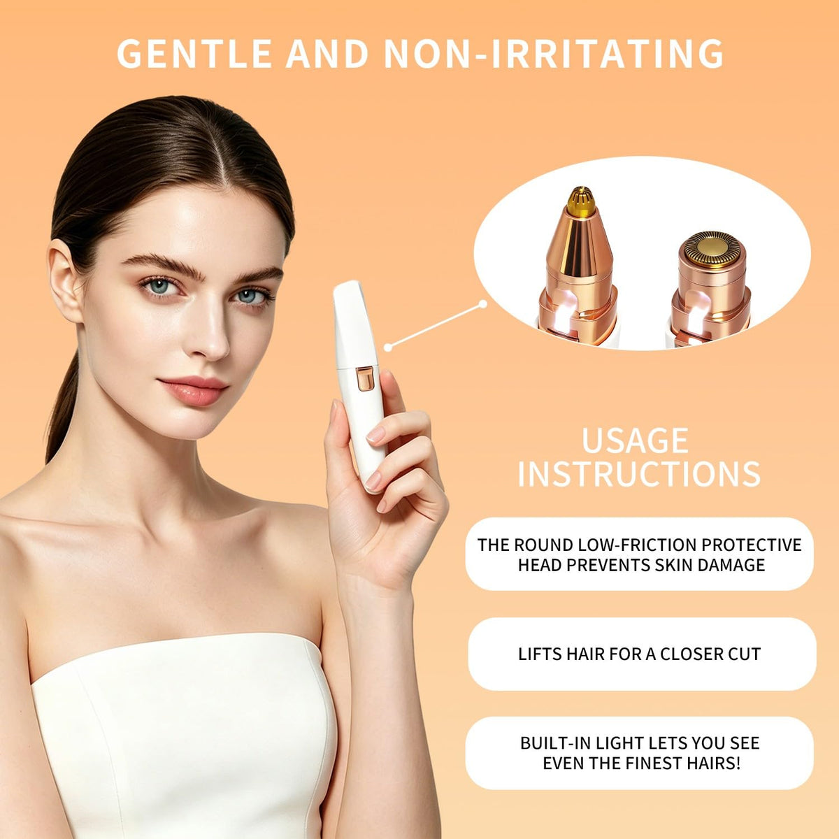 2 in 1 Electric Facial Hair Removal Device with LED Light G151282