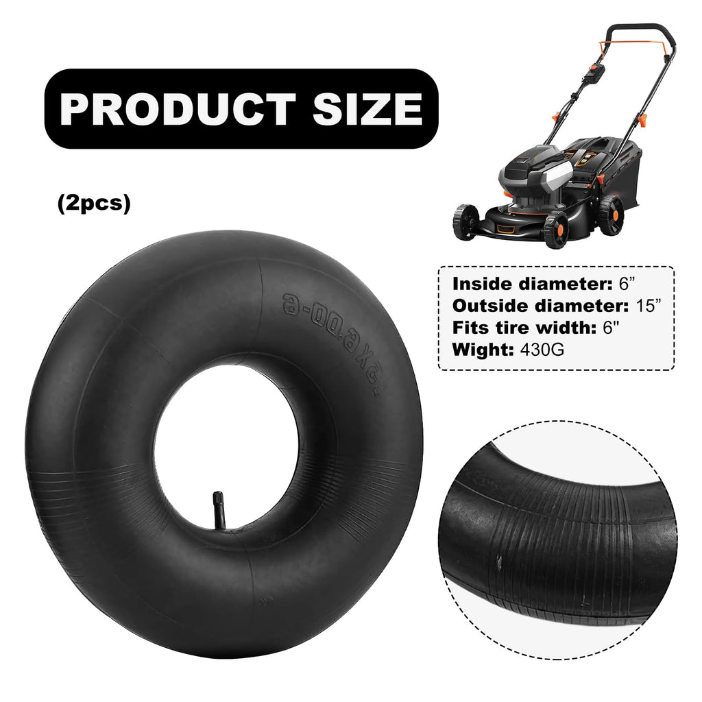 2 PCS 15×6.00-6" Inner Tubes with TR-13 Straight Valve Stem G8454