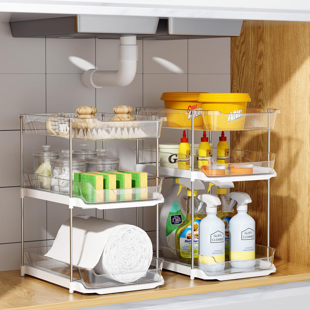 2 Sets of 3-Tier Under Sink Organizers and Storage G8383