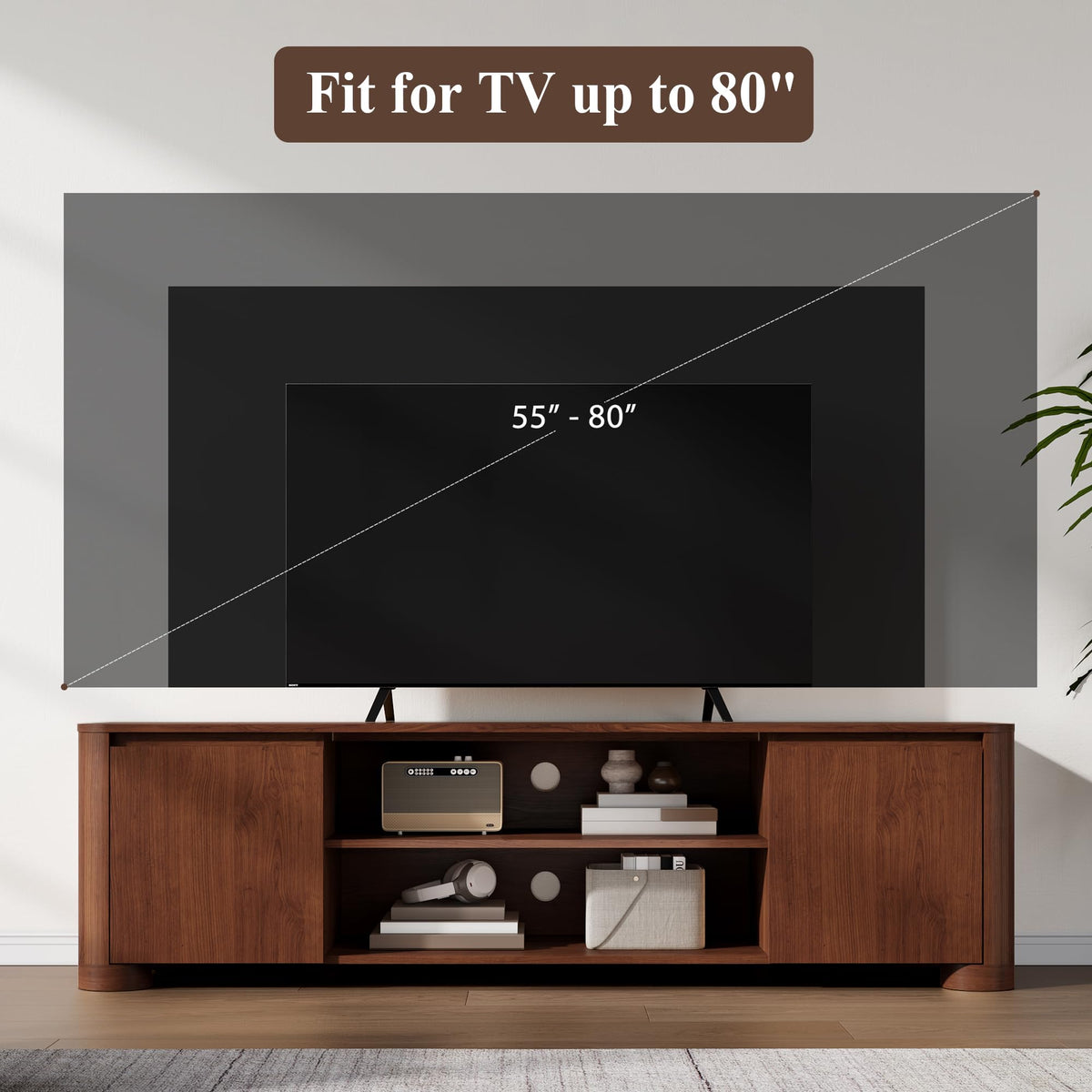 70" Walnut TV Stand R833610
