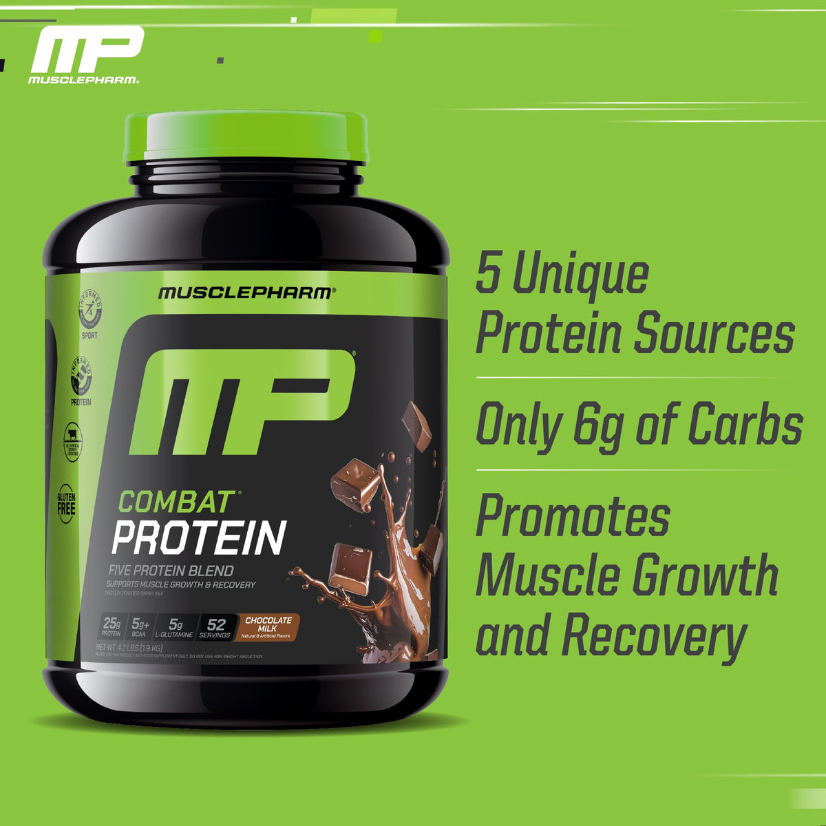 Chocolate Milk Flavor 5 Protein Sources Gluten Free Protein Powder 4.2 lb L7099