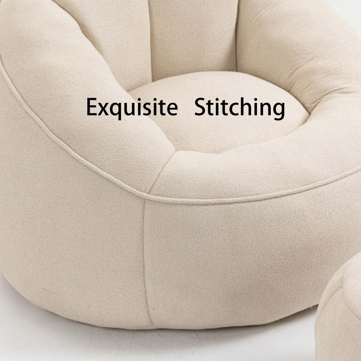 Yellow Memory Foam Bean Bag Chair with Footrest E457