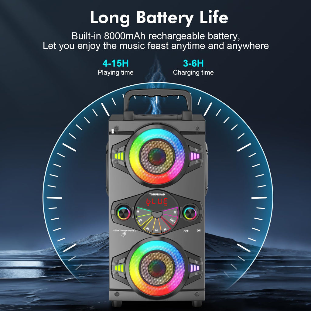 60W Portable Bluetooth Speaker with Subwoofer B52092
