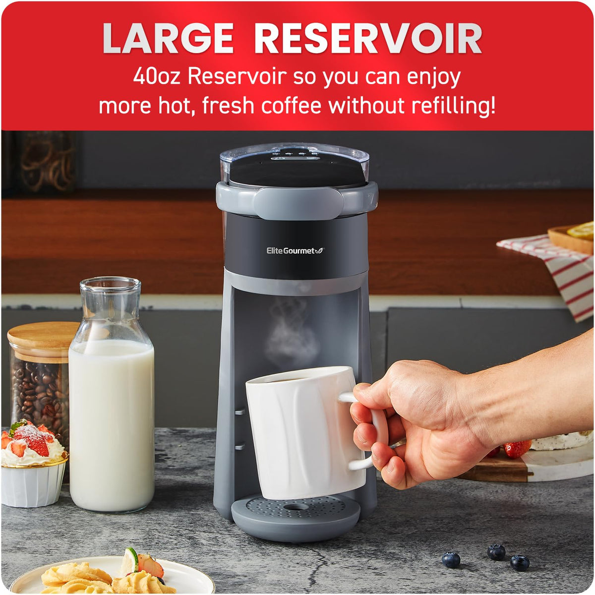 2-in-1 Capsule Coffee Maker, K-Cup & Grounds, Black O973473