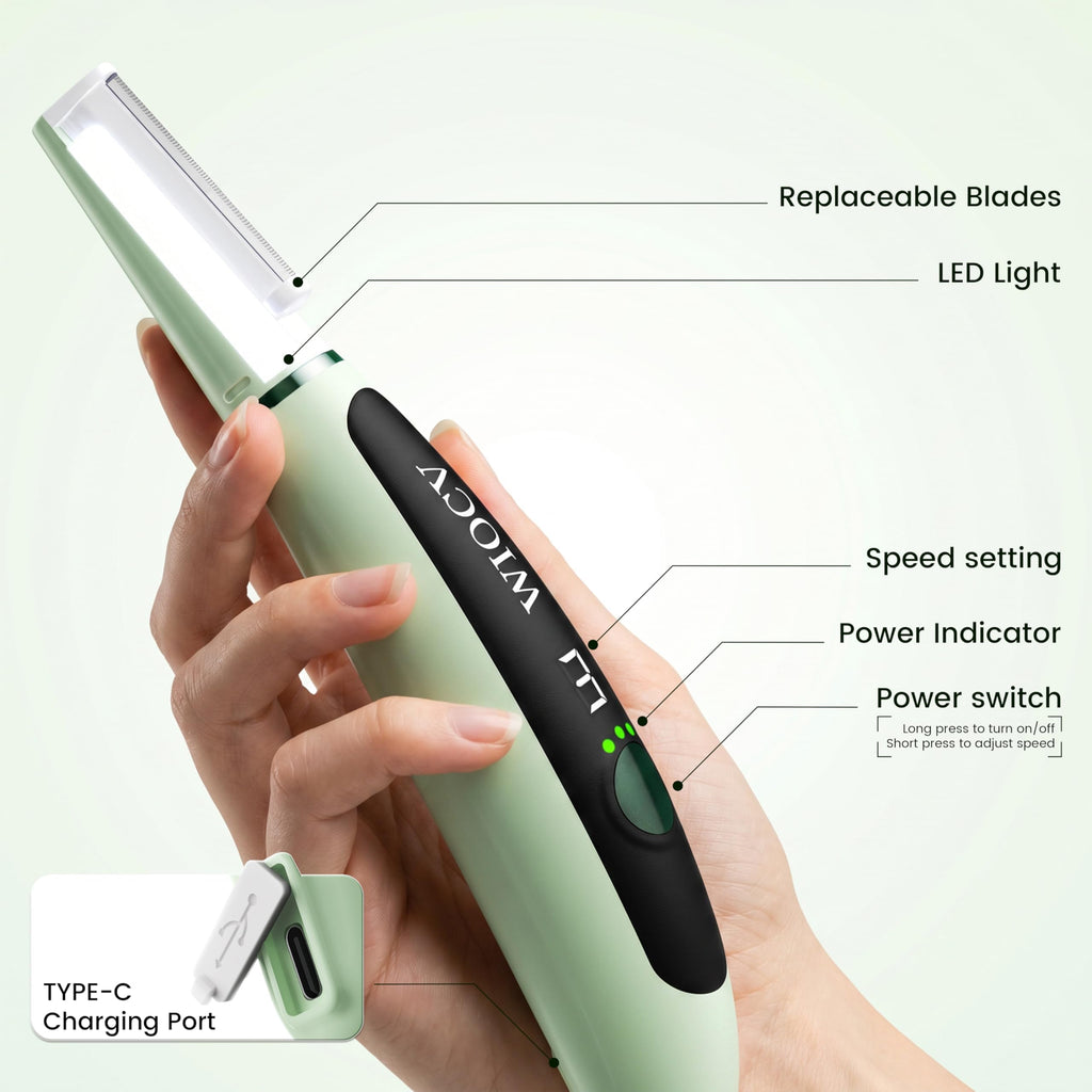 Green Electric Facial Razor H15660