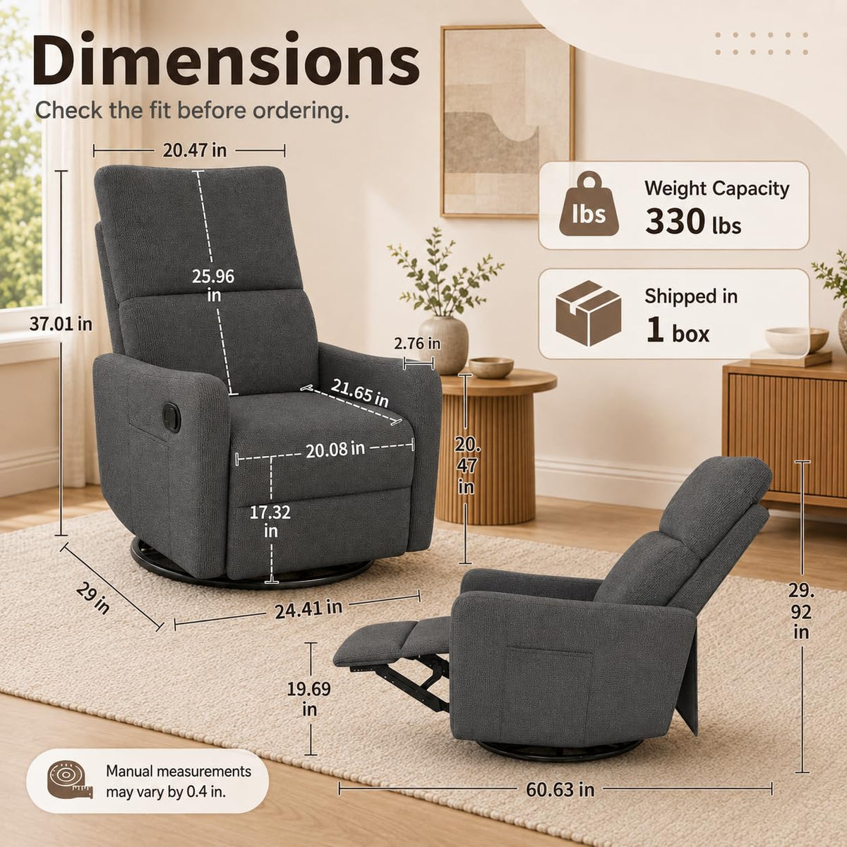 Swivel Rocker Recliner Chair G273014