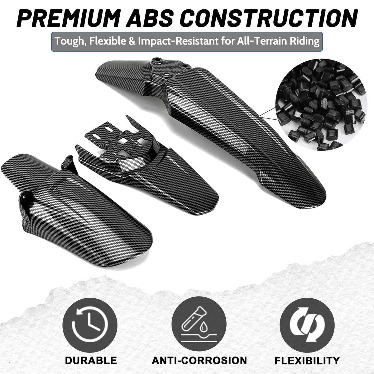 Front Rear Fender Set Carbon Fiber Style Whole Kit A308112