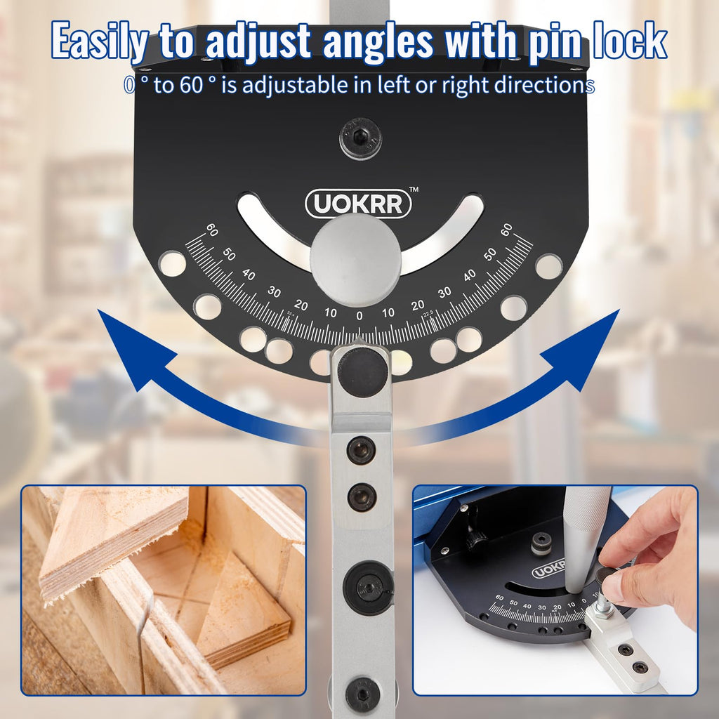 Table Saw Miter Gauge Fence with 11 Preset Angle Stops R33381