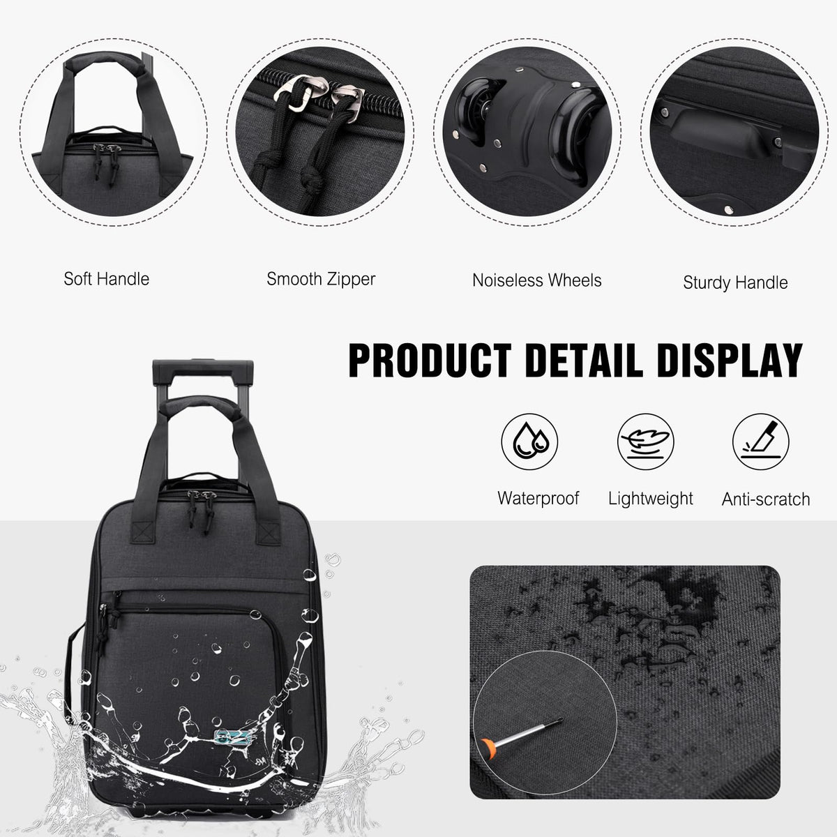 Rolling Laptop Backpack with Wheels 15.6 Inch M53588