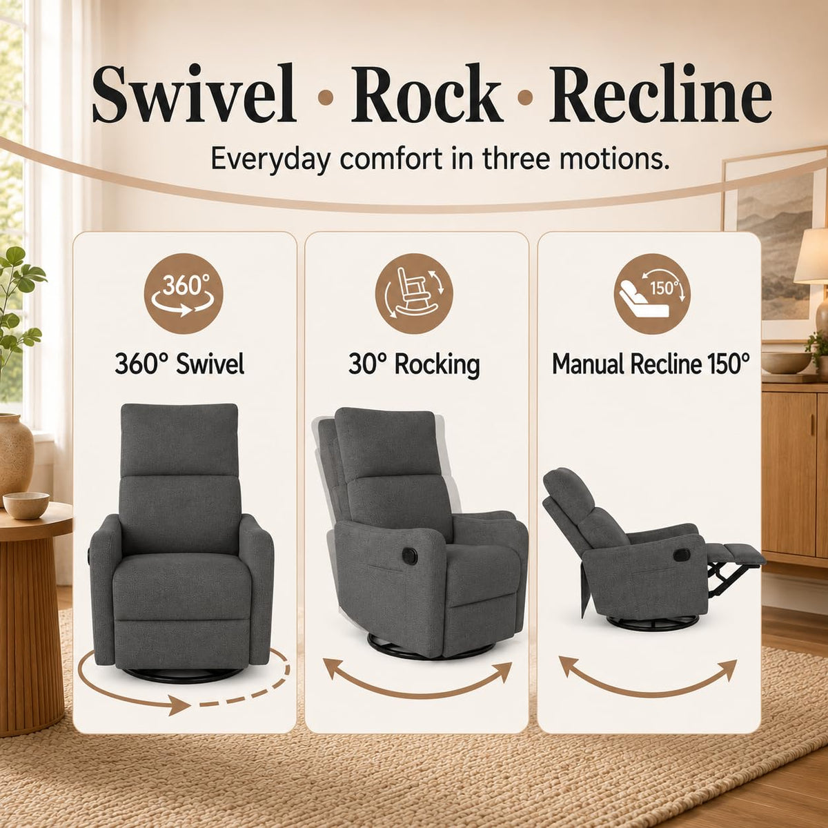Swivel Rocker Recliner Chair G273014