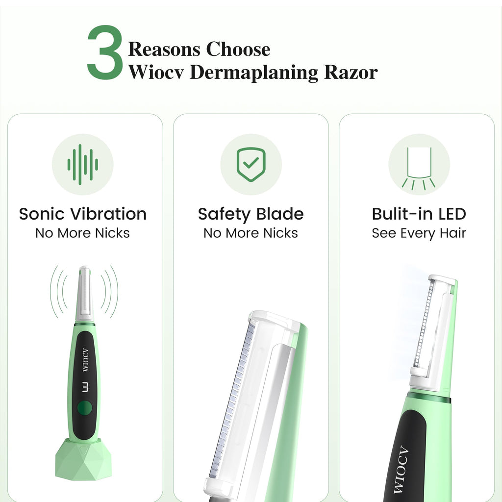 Green Electric Facial Razor H15660