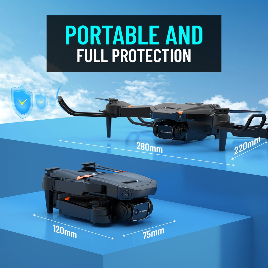 1080P HD Foldable Mini RC Drone with Camera, 2 Batteries U76942