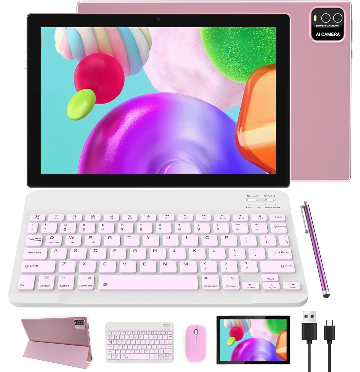 10 Inch Android Tablet with Keyboard 8GB+64GB Q599619