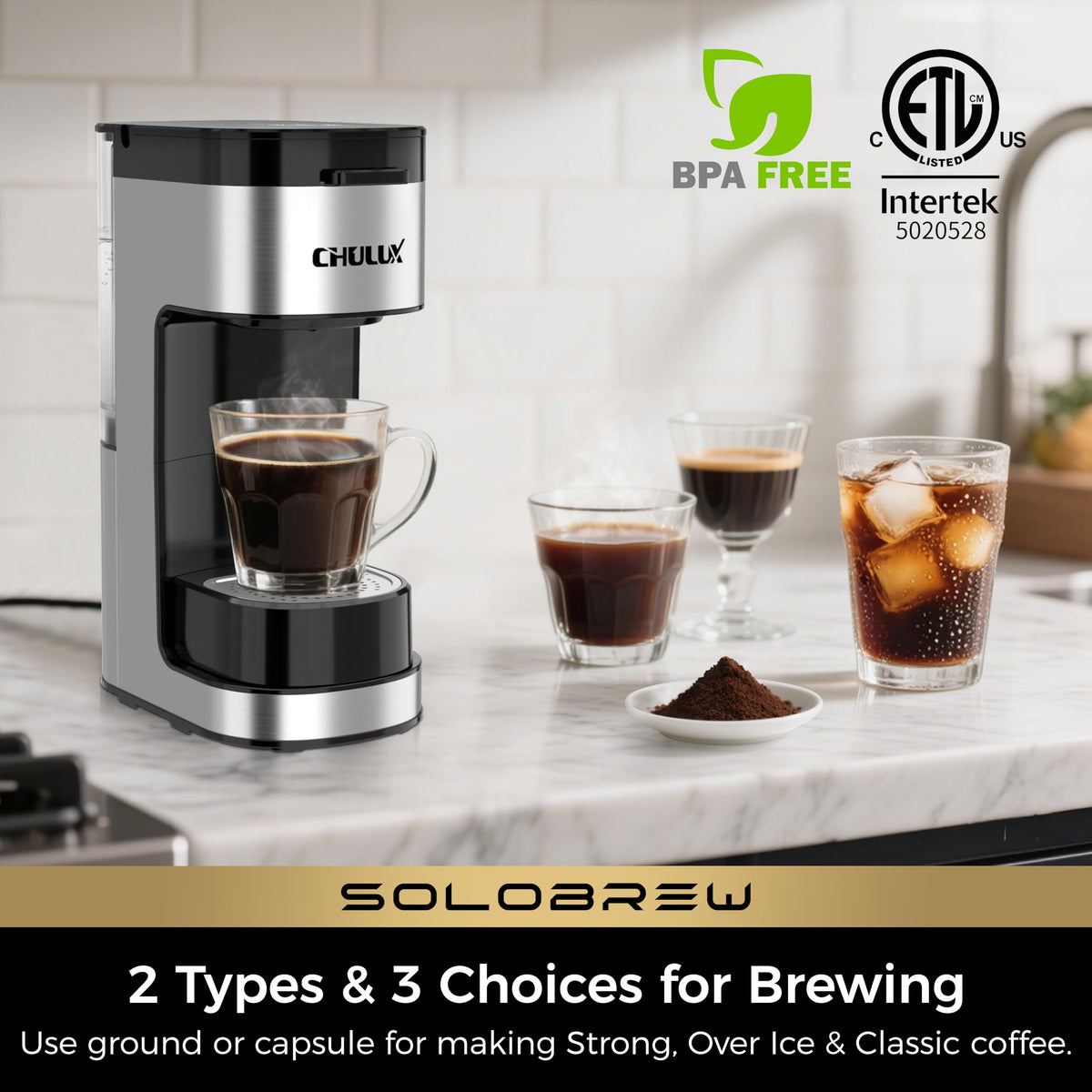 Single Serve Coffee Maker with Ground Filter O616