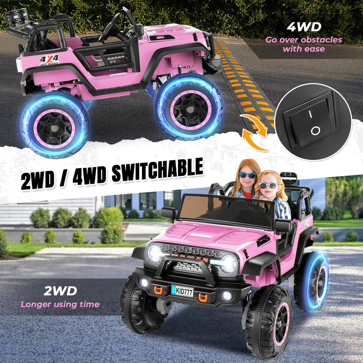 24V Pink Ride on Toy Car K129