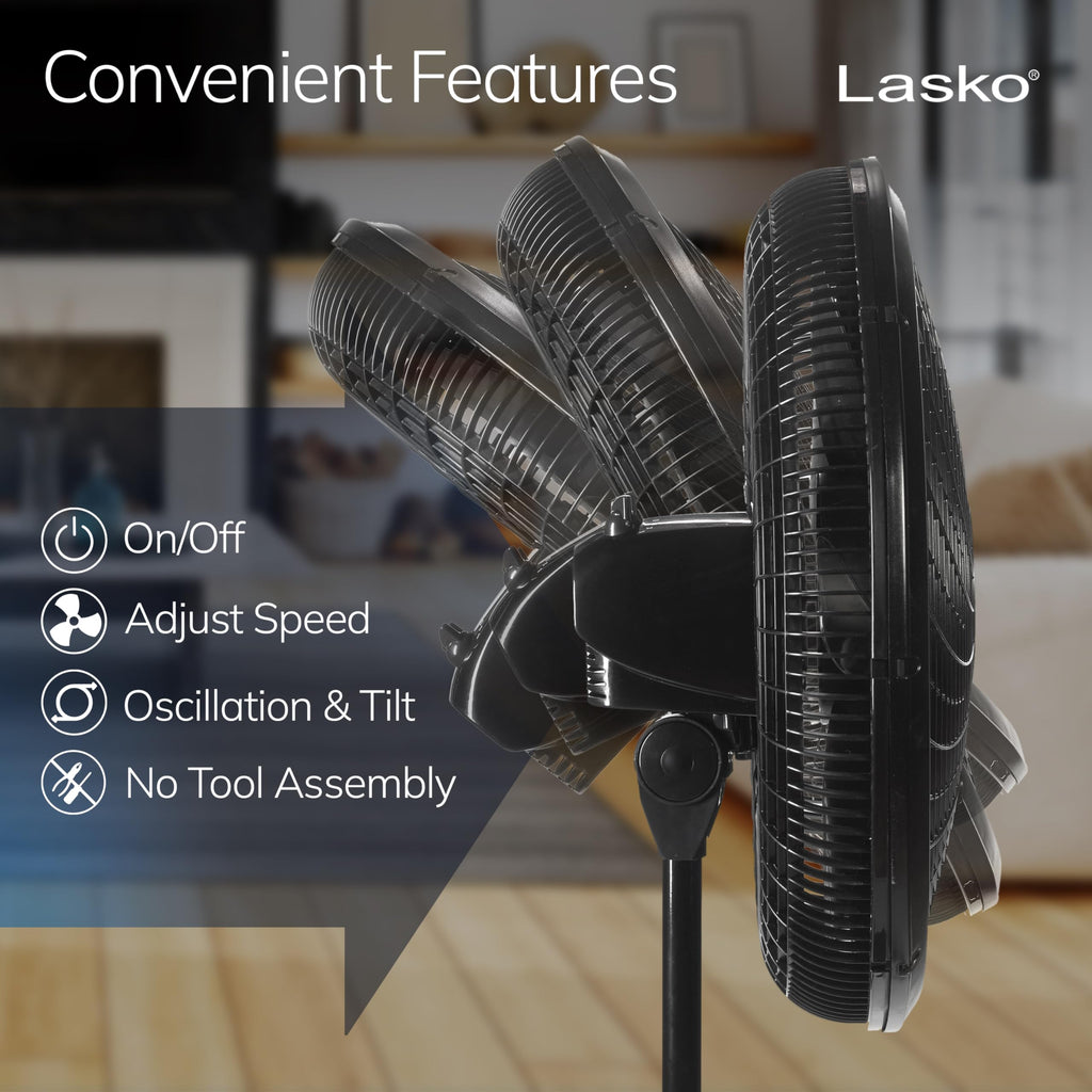 Adjustable Pedestal Fan 18” Black J390
