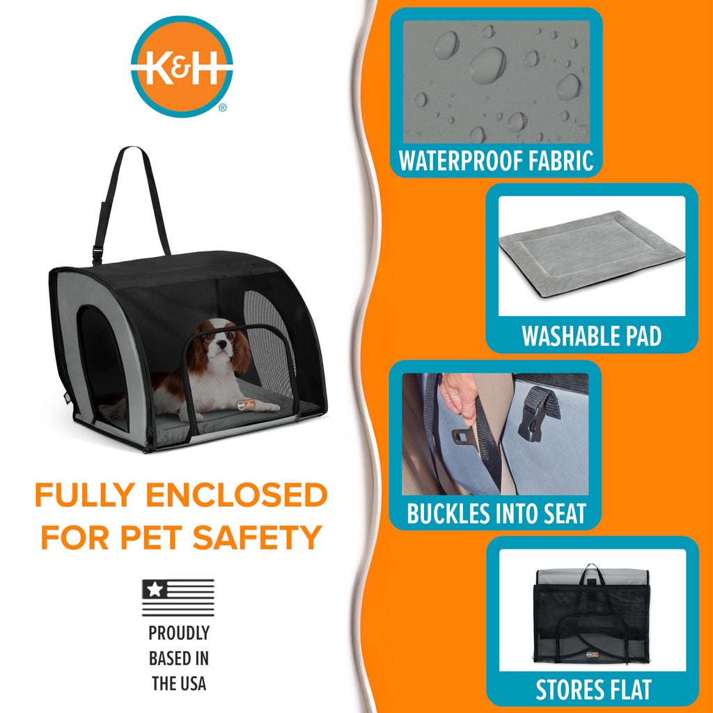 Dog Car Seat, Medium, Gray/Black A603770