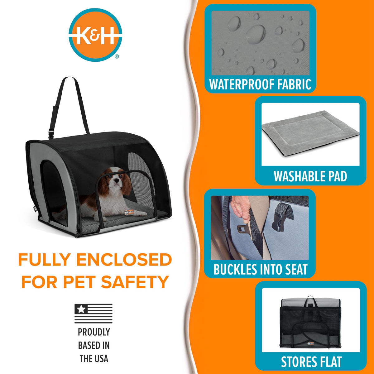 Dog Car Seat, Medium, Gray/Black A603770